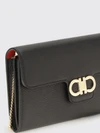gancini calfskin wallet on chain with chain strap