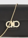 gancini calfskin wallet on chain with chain strap