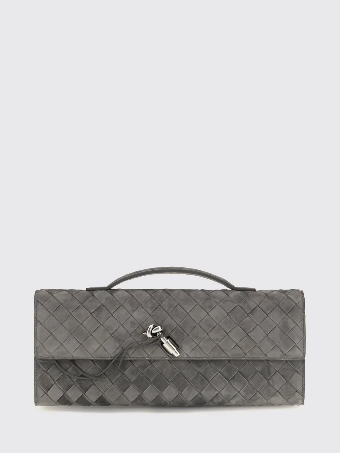 BOTTEGA VENETA OS andiamo intrecciato suede leather clutch