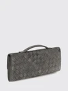 andiamo intrecciato suede leather clutch