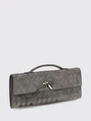 andiamo intrecciato suede leather clutch