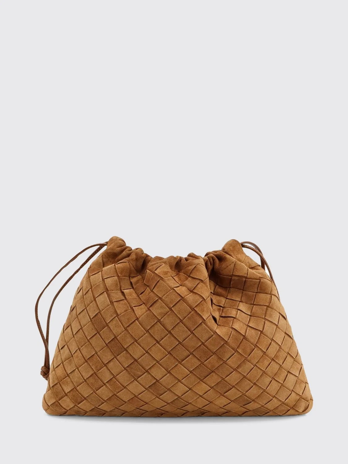 BOTTEGA VENETA OS dustbag woven calfskin clutch with drawstring closure