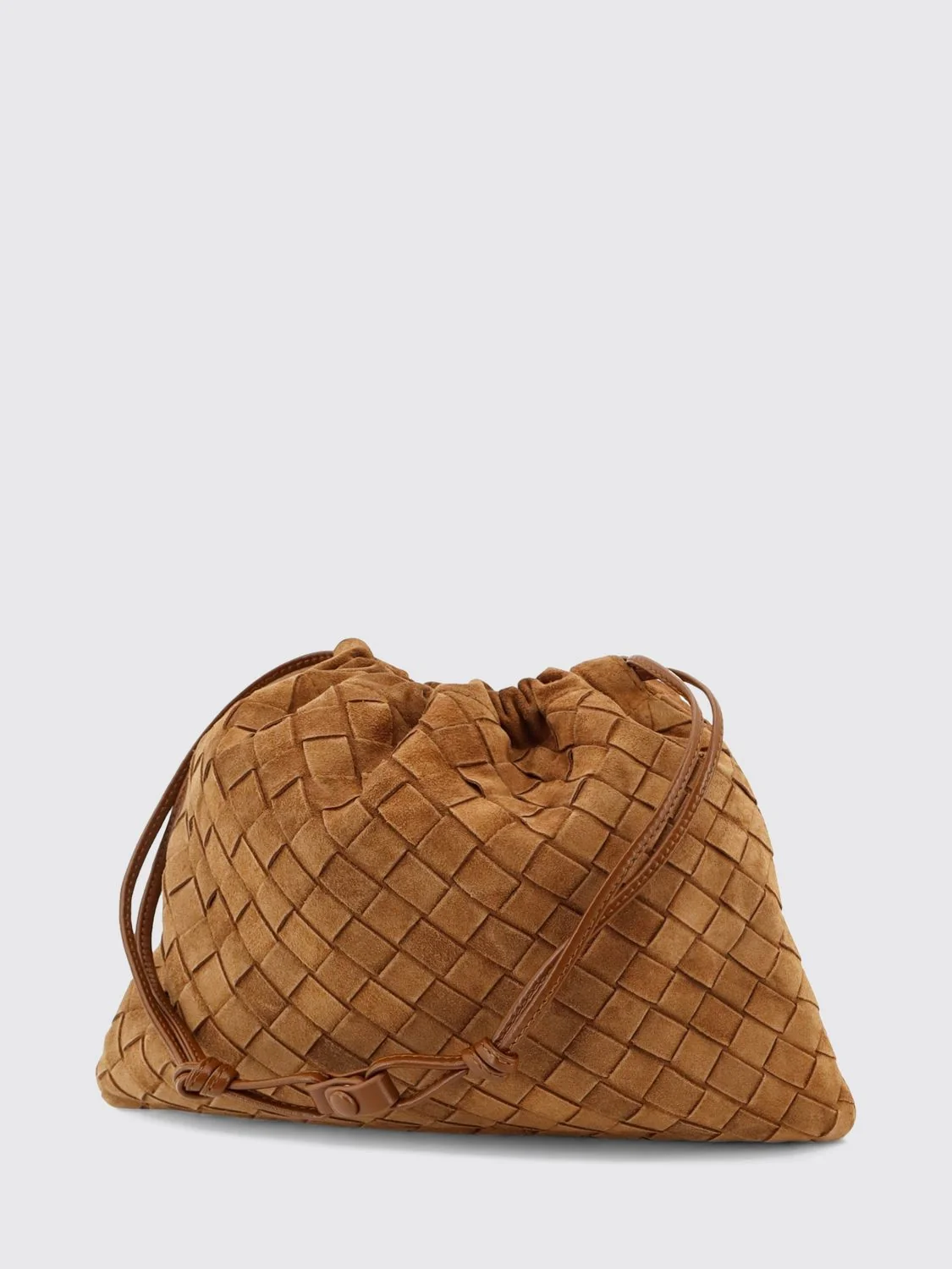 BOTTEGA VENETA OS dustbag woven calfskin clutch with drawstring closure