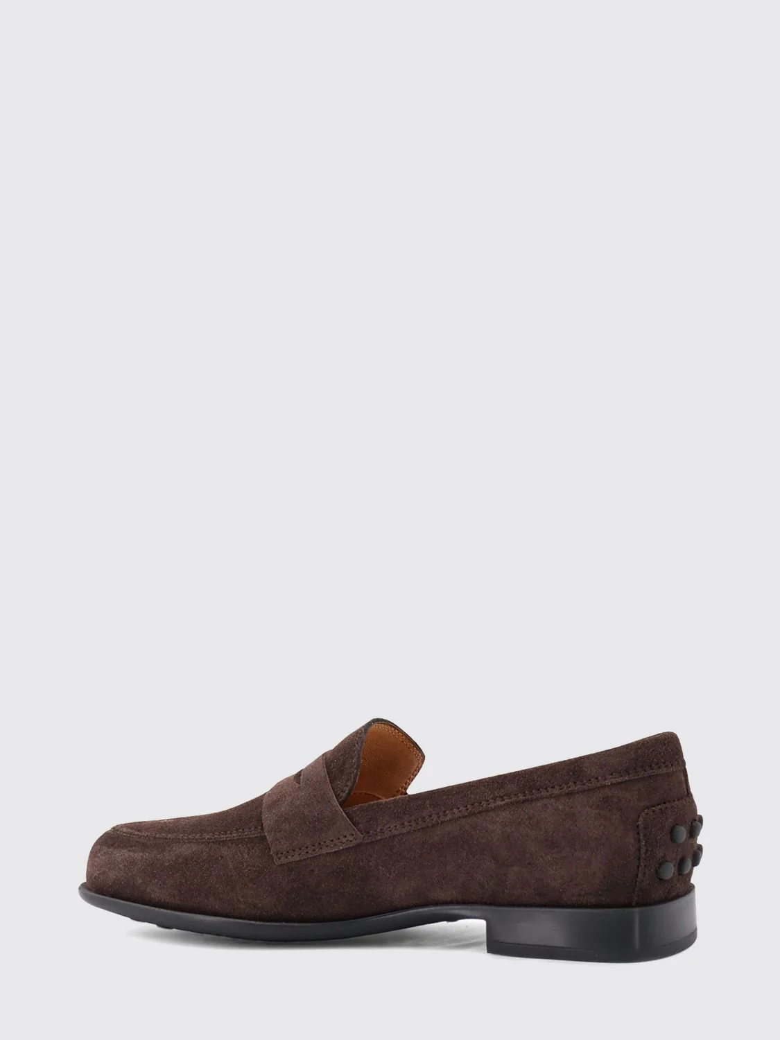 suede penny loafers with a low heel