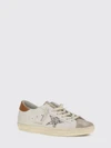 super-star leather sneakers with glitter logo and distressed effect
