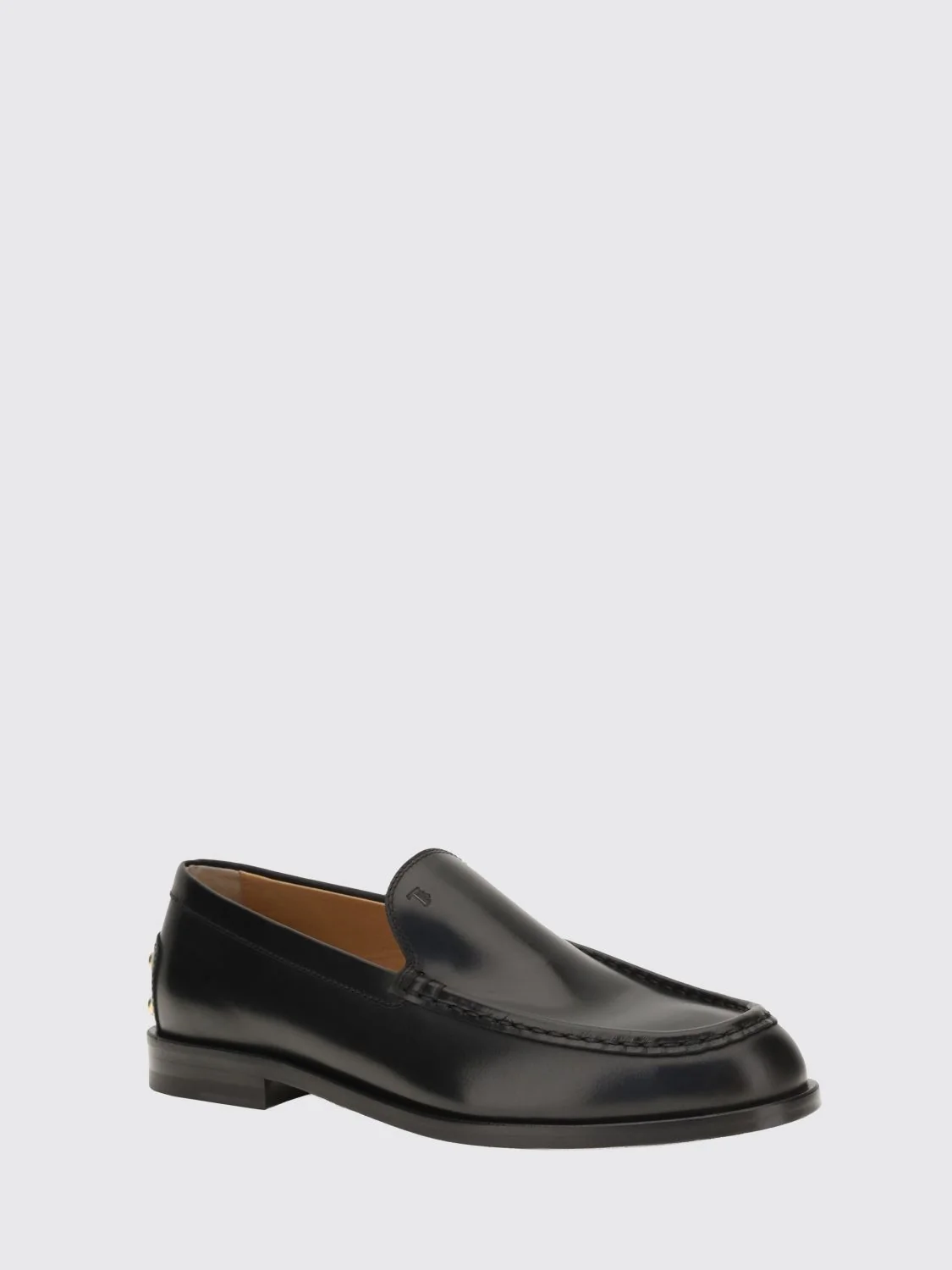 smooth leather loafers with t timeless logo and leather sole