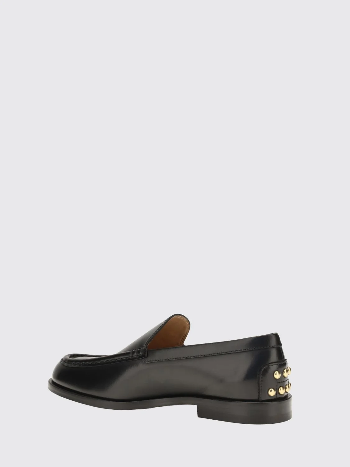 smooth leather loafers with t timeless logo and leather sole