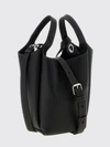 small hammered leather bucket bag with removable shoulder strap
