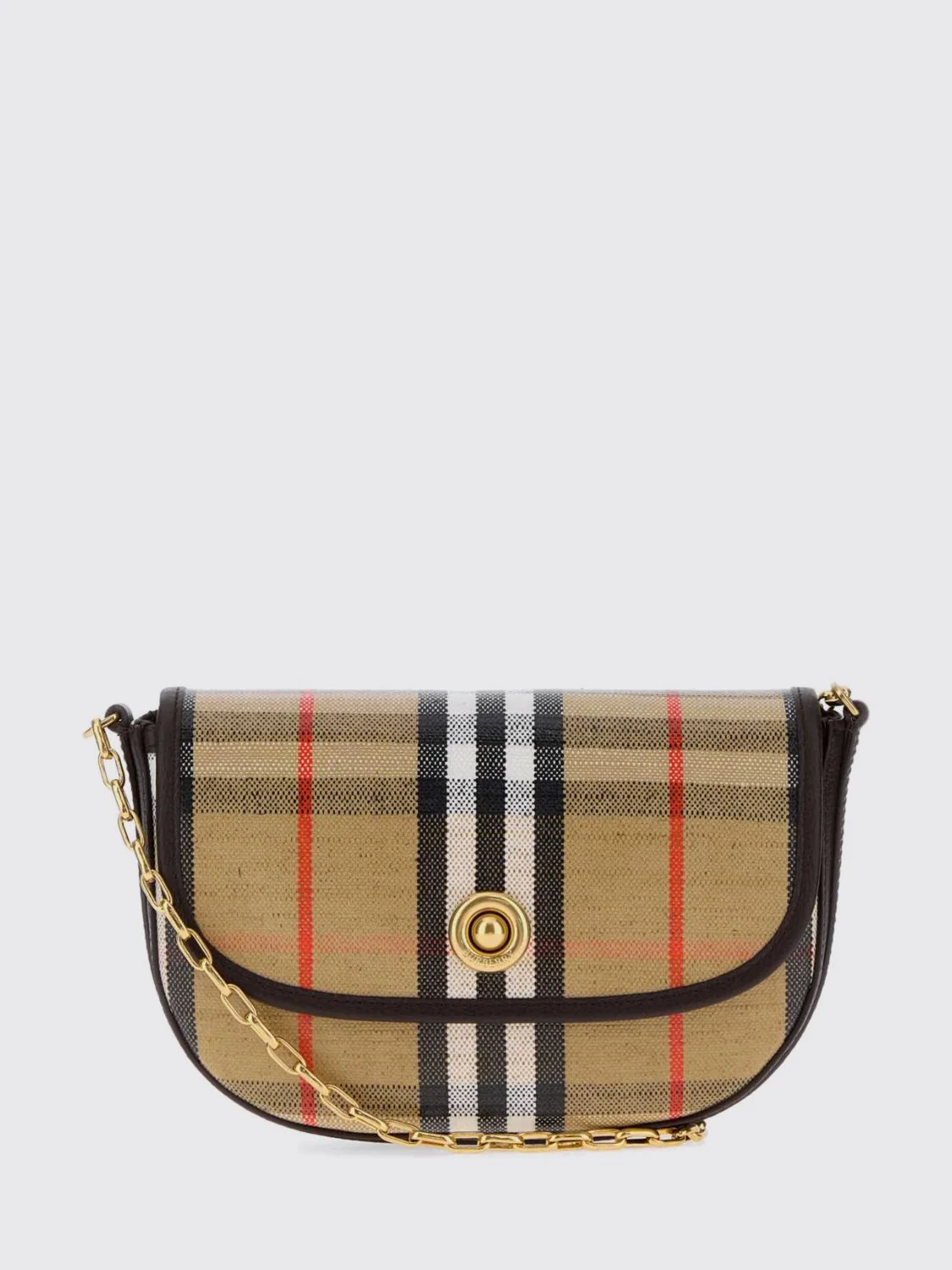 highlands mini vintage check crossbody bag in linen and cotton