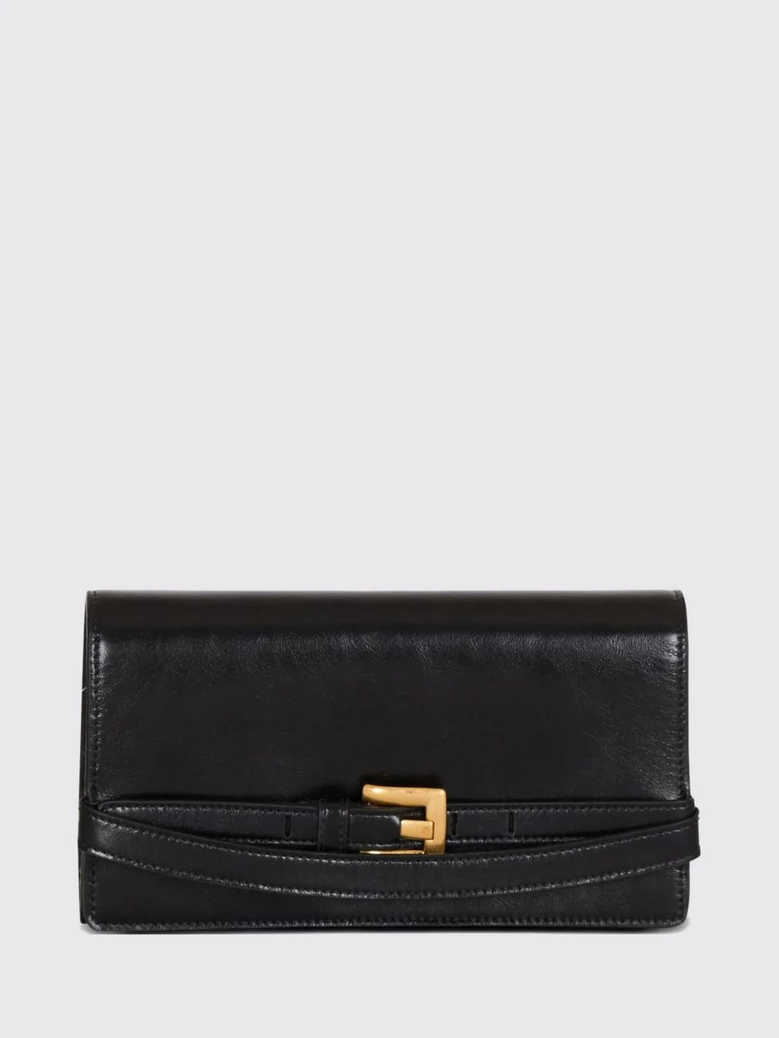 BALMAIN OS smooth leather mini top handle bag with pb monogram and removable strap