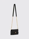 smooth leather mini top handle bag with pb monogram and removable strap