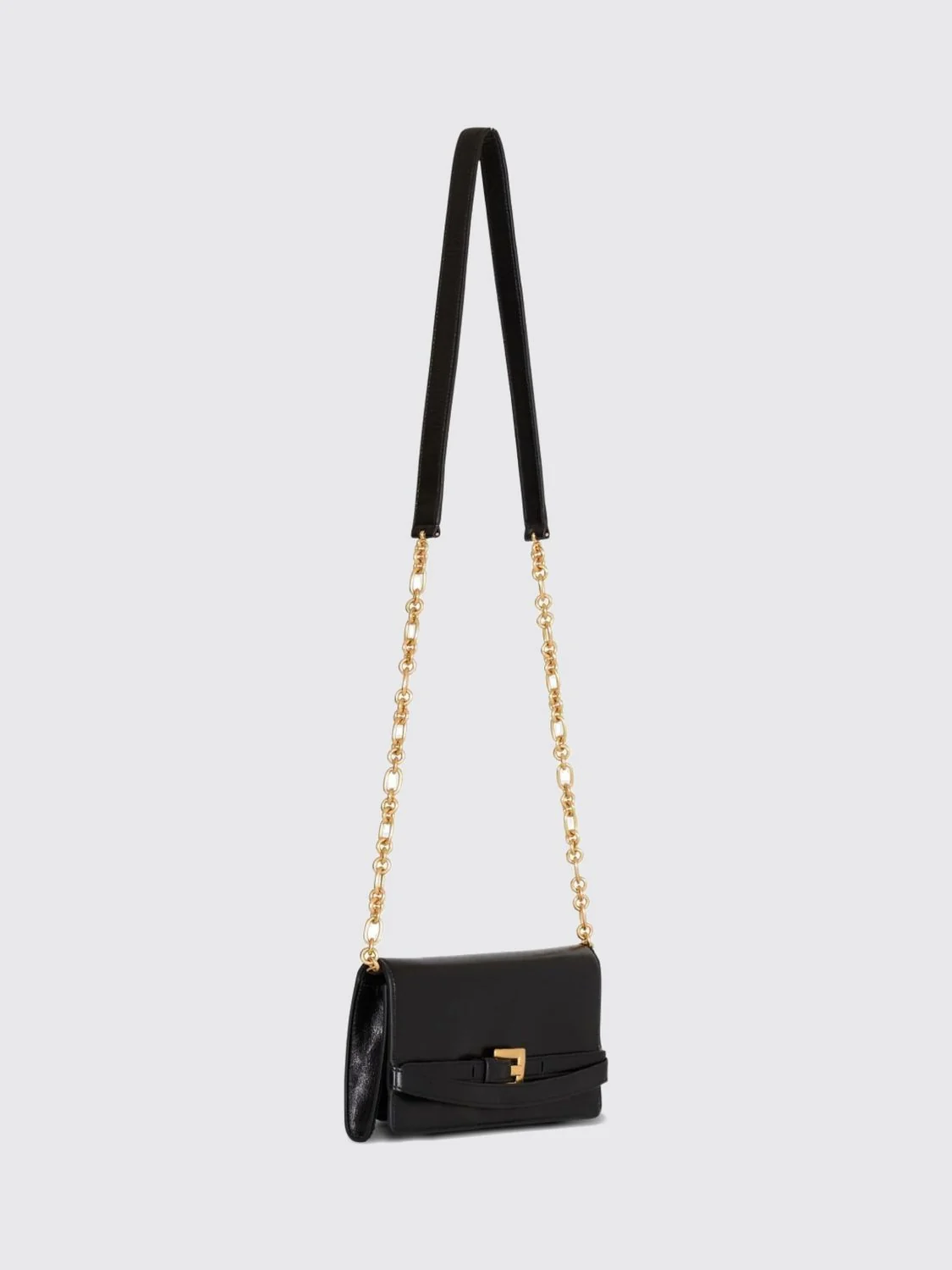 smooth leather mini top handle bag with pb monogram and removable strap