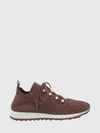 veles low-top sneakers in lurex knit with monogram and faux pearls
