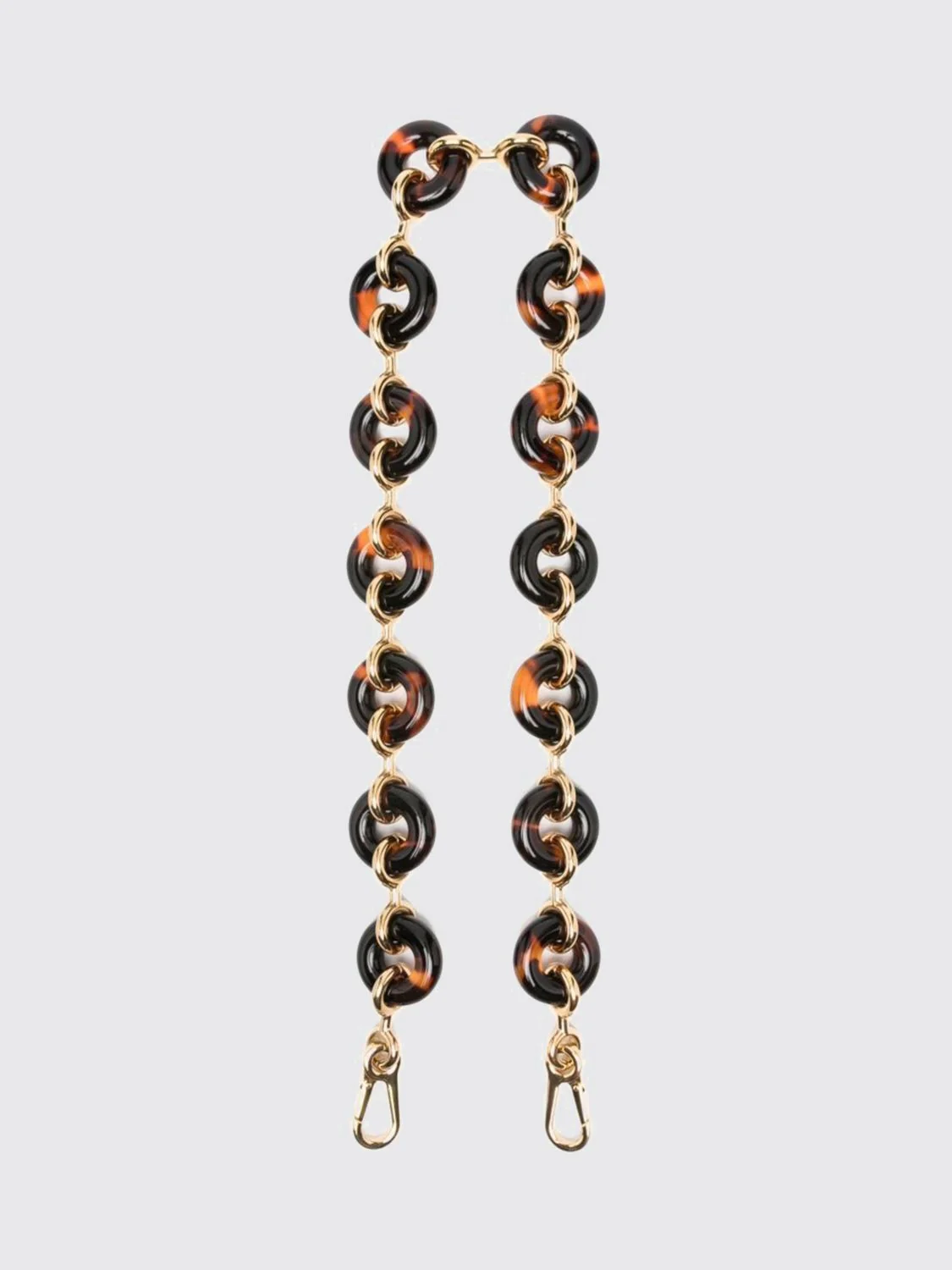 LOEWE OS donut chain shoulder strap in tortoiseshell acetate