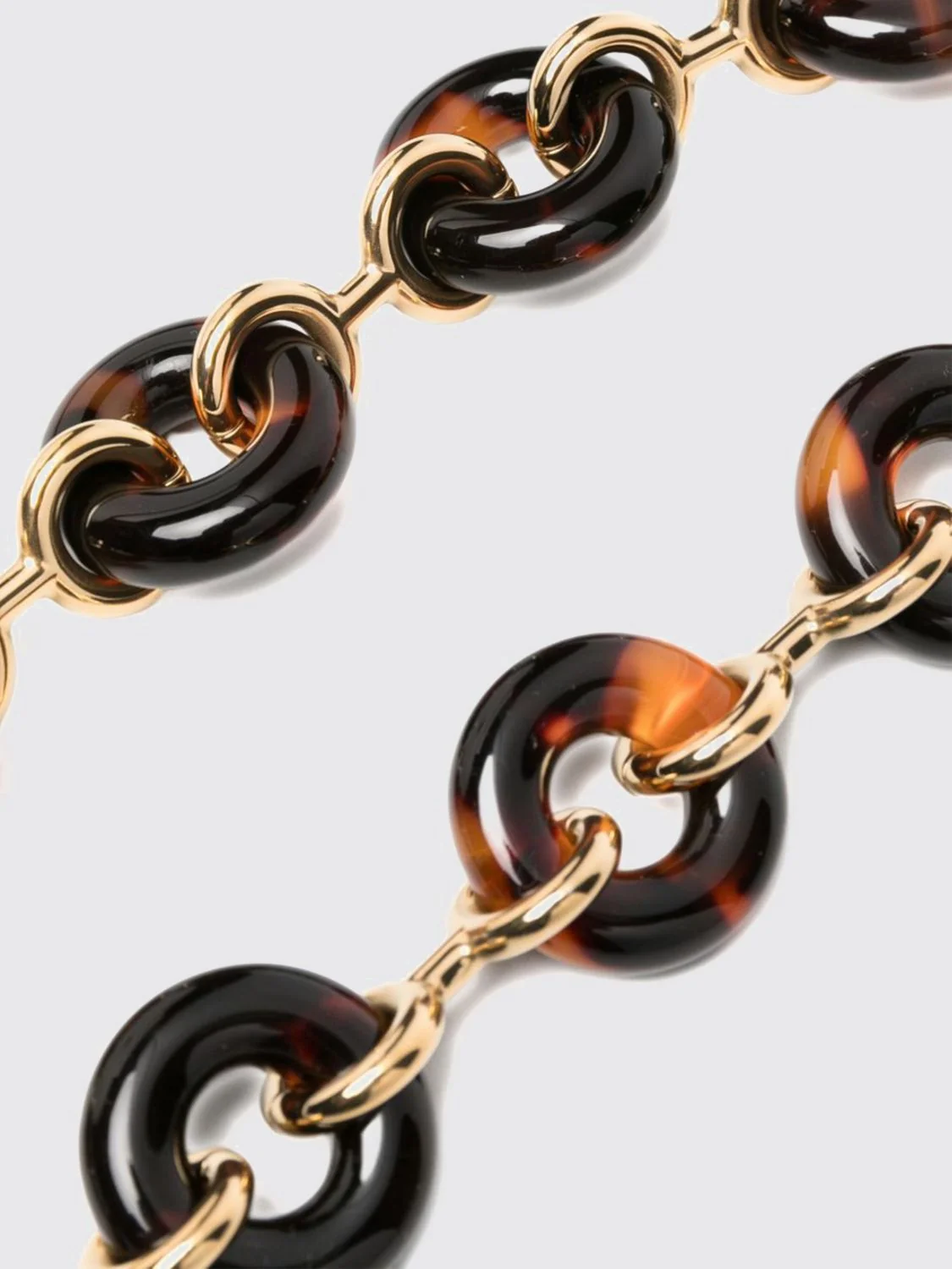 LOEWE OS donut chain shoulder strap in tortoiseshell acetate