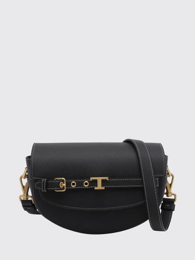 t signature half-moon grained leather mini bag with logo
