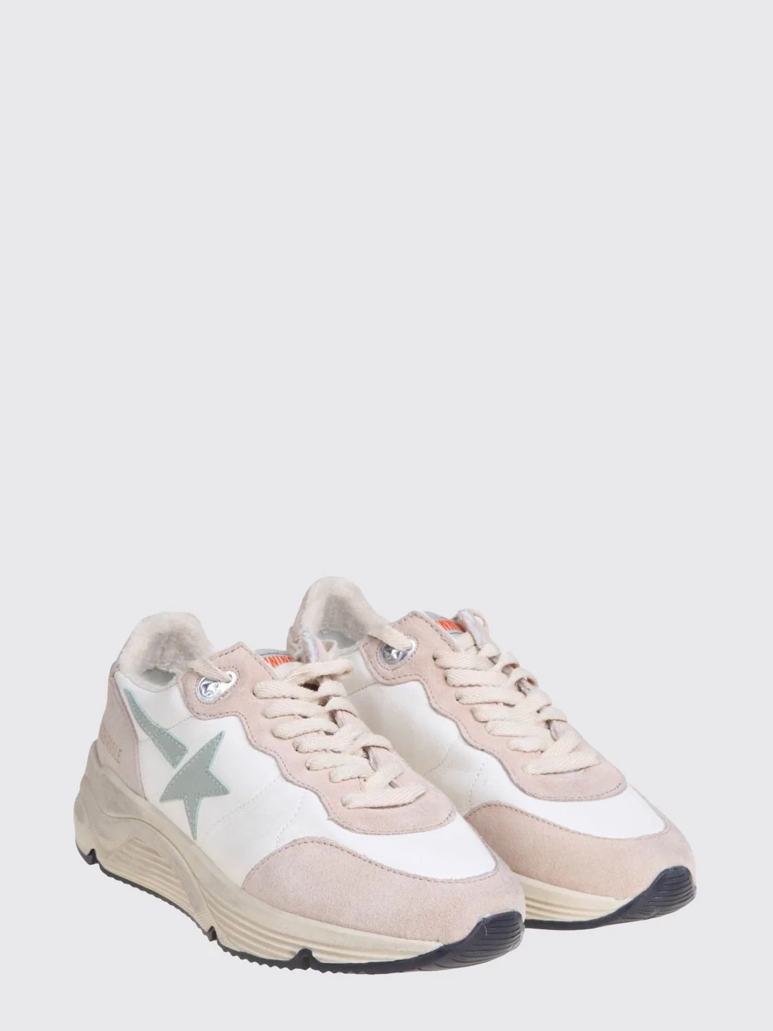 GOLDEN GOOSE 40 running sole smooth and suede calfskin sneakers with logo