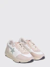 running sole smooth and suede calfskin sneakers with logo