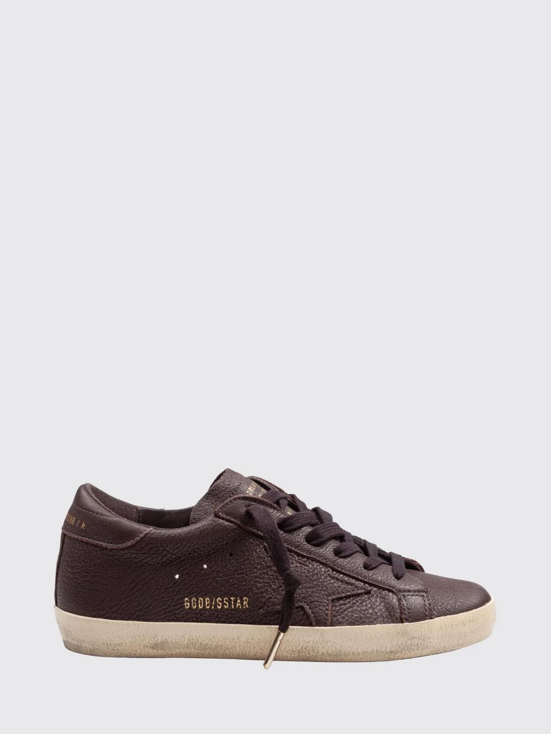 GOLDEN GOOSE 36 super-star grained cowhide leather sneakers with laminated logo