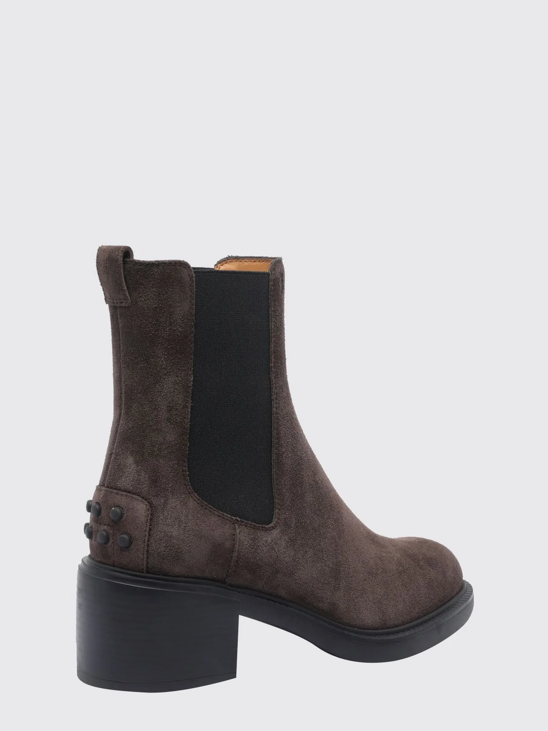 suede chelsea boots with t timeless logo and a lugged rubber sole