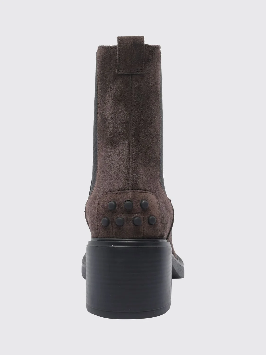 suede chelsea boots with t timeless logo and a lugged rubber sole