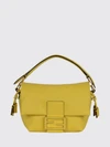 mamma baguette mini lambskin leather bag with ff monogram clasp