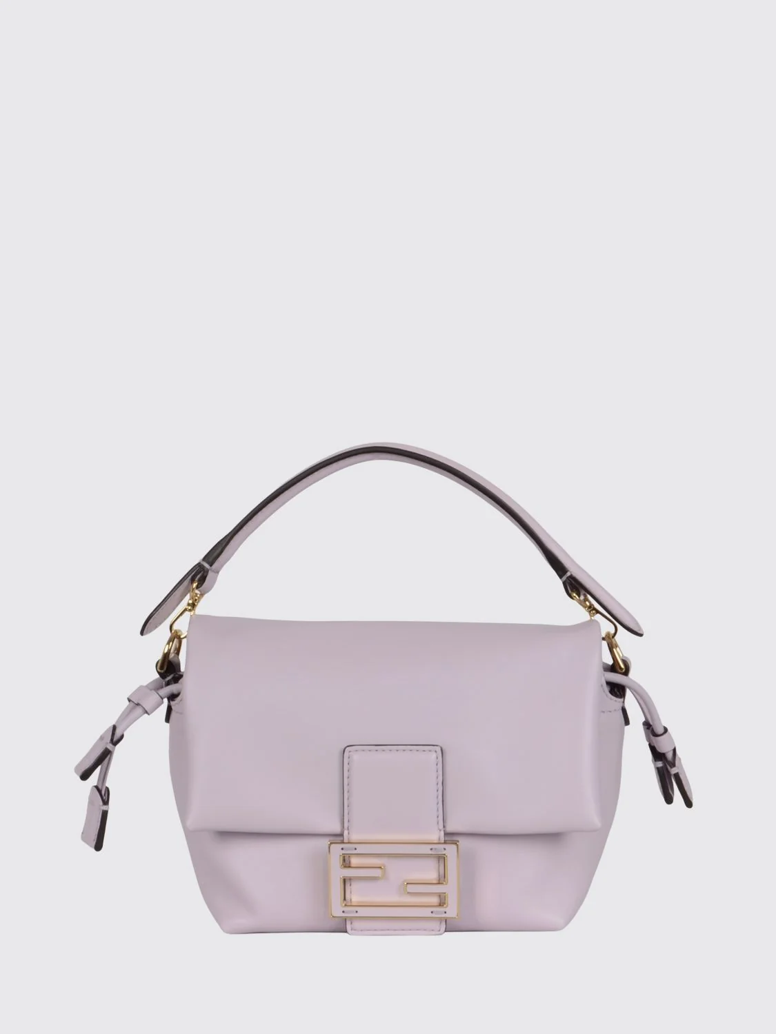 mamma baguette mini lambskin leather bag with ff monogram clasp