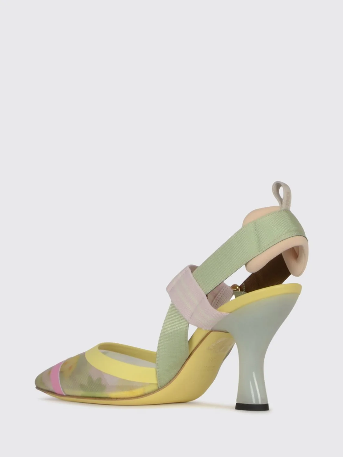 colibrì mesh nylon high heel slingback court shoes
