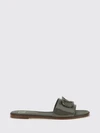 vlogo signature patent leather low heel slide sandals