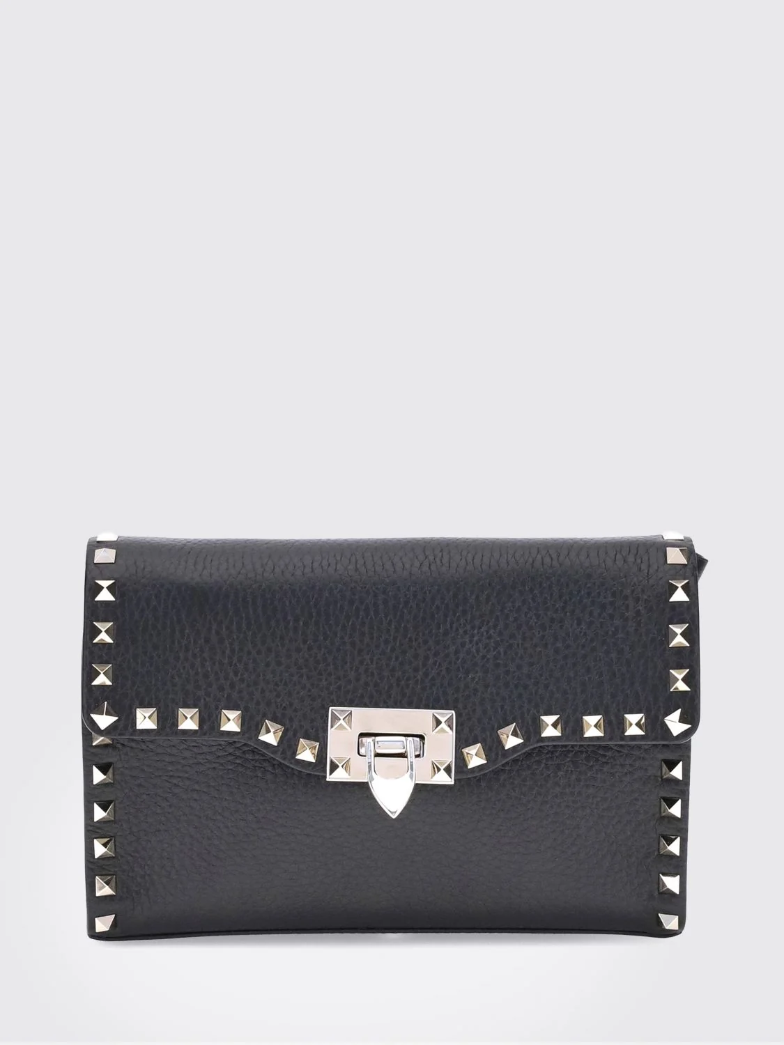 rockstud grained calfskin crossbody bag