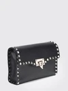 rockstud grained calfskin crossbody bag