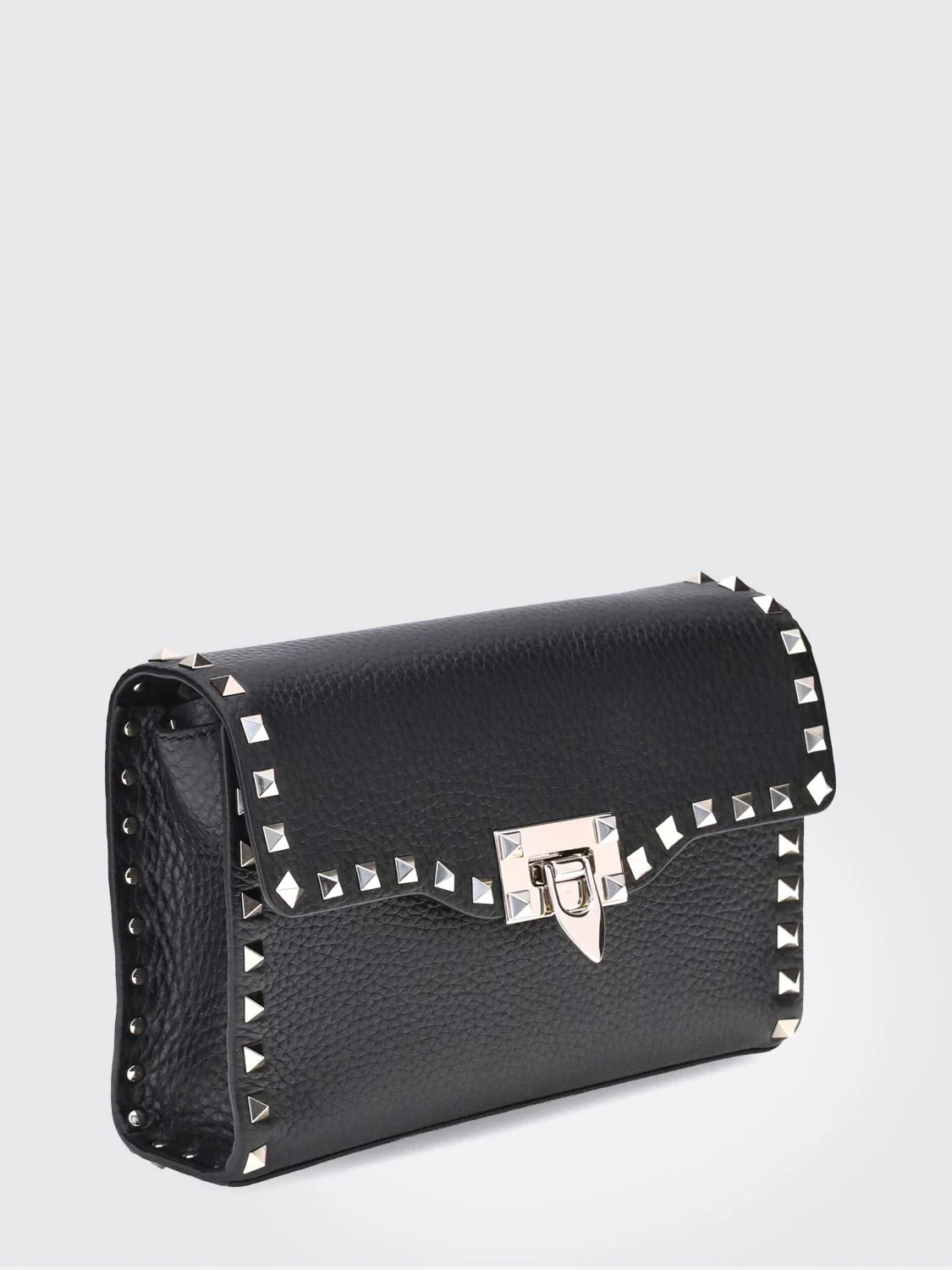 rockstud grained calfskin crossbody bag