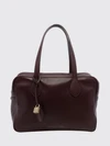 calfskin shoulder bag with double handle and padlock