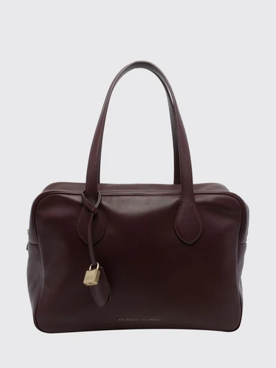 calfskin shoulder bag with double handle and padlock