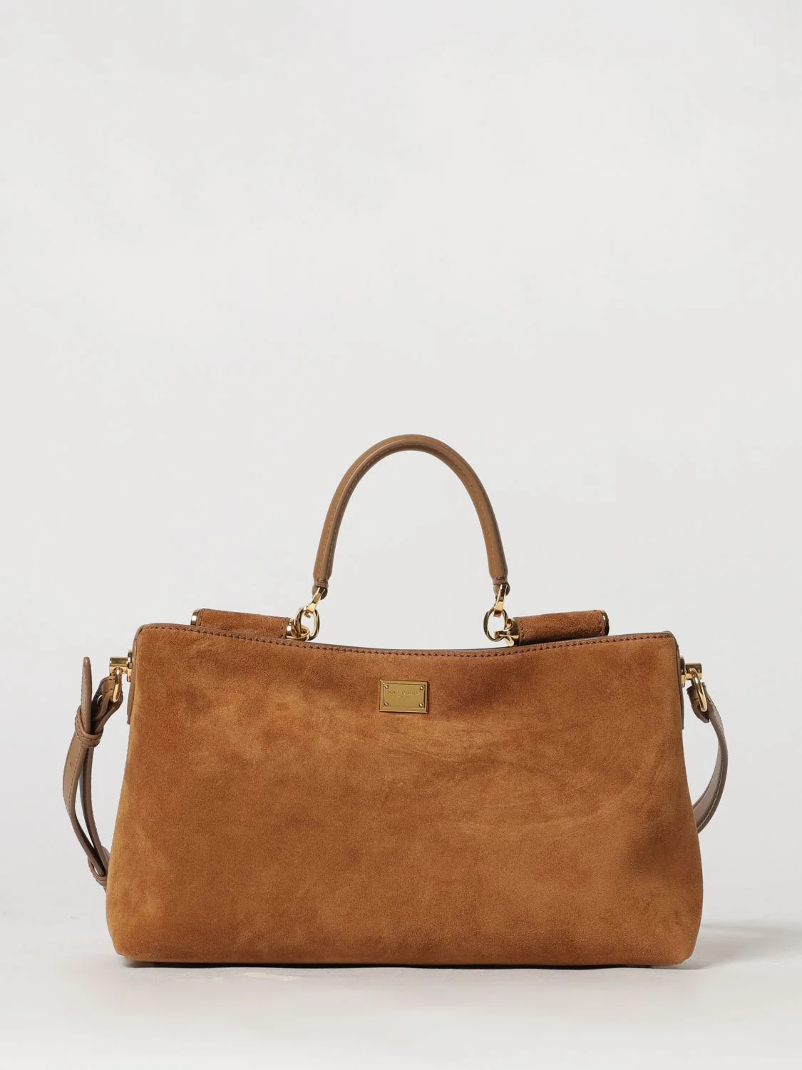 DOLCE amp; GABBANA OS vittoria calf leather handbag with removable shoulder strap