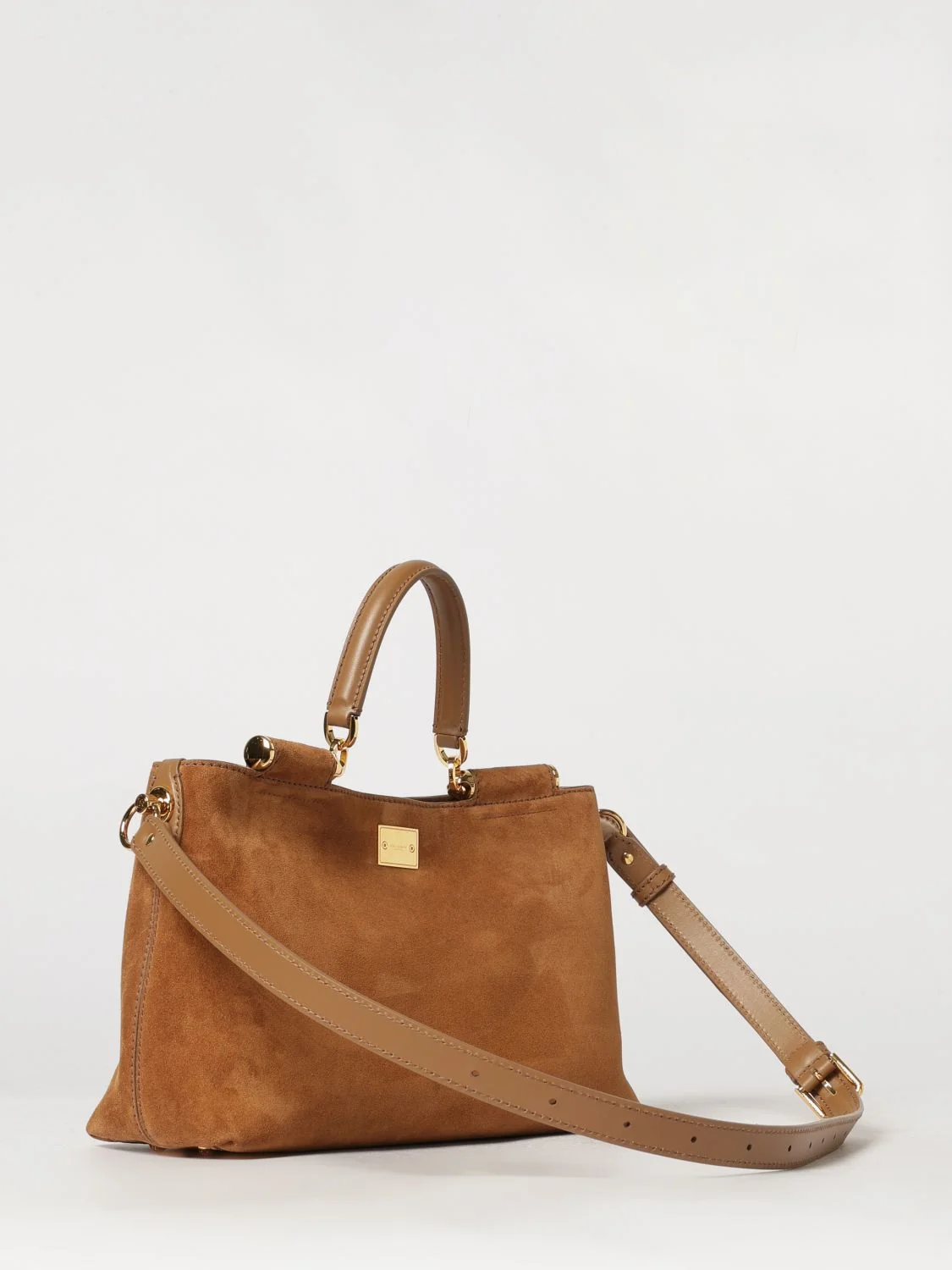 DOLCE amp; GABBANA OS vittoria calf leather handbag with removable shoulder strap