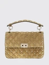 rockstud leather handbag with studs and chain strap
