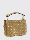 rockstud leather handbag with studs and chain strap