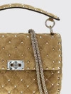 rockstud leather handbag with studs and chain strap