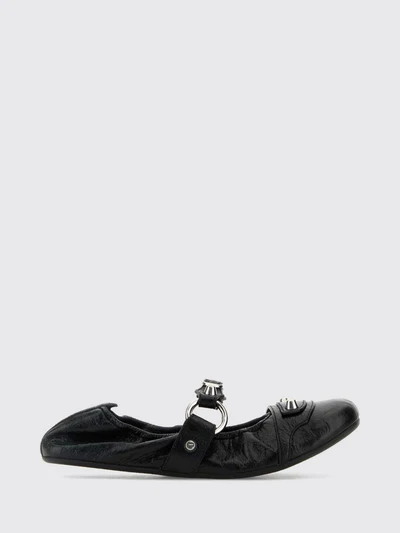 city round-toe ballet flats in studded arena lambskin