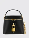 mini calfskin leather handbag with embroidered pb monogram