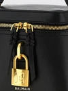mini calfskin leather handbag with embroidered pb monogram