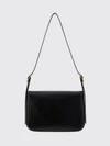 arena lambskin shoulder bag with flap and adjustable handle