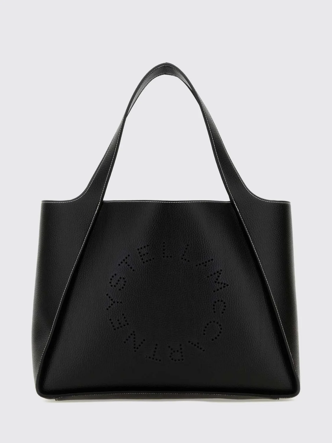 STELLA MCCARTNEY OS large synthetic leather shoulder bag with perforated logo