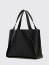 large synthetic leather shoulder bag with perforated logo