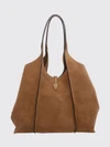 t timeless suede calf leather shopping bag with double handle