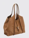 t timeless suede calf leather shopping bag with double handle