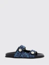fayence pearl-embellished denim flat sandals with monogram