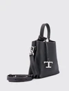 mini handbag in hammered leather with logo charm
