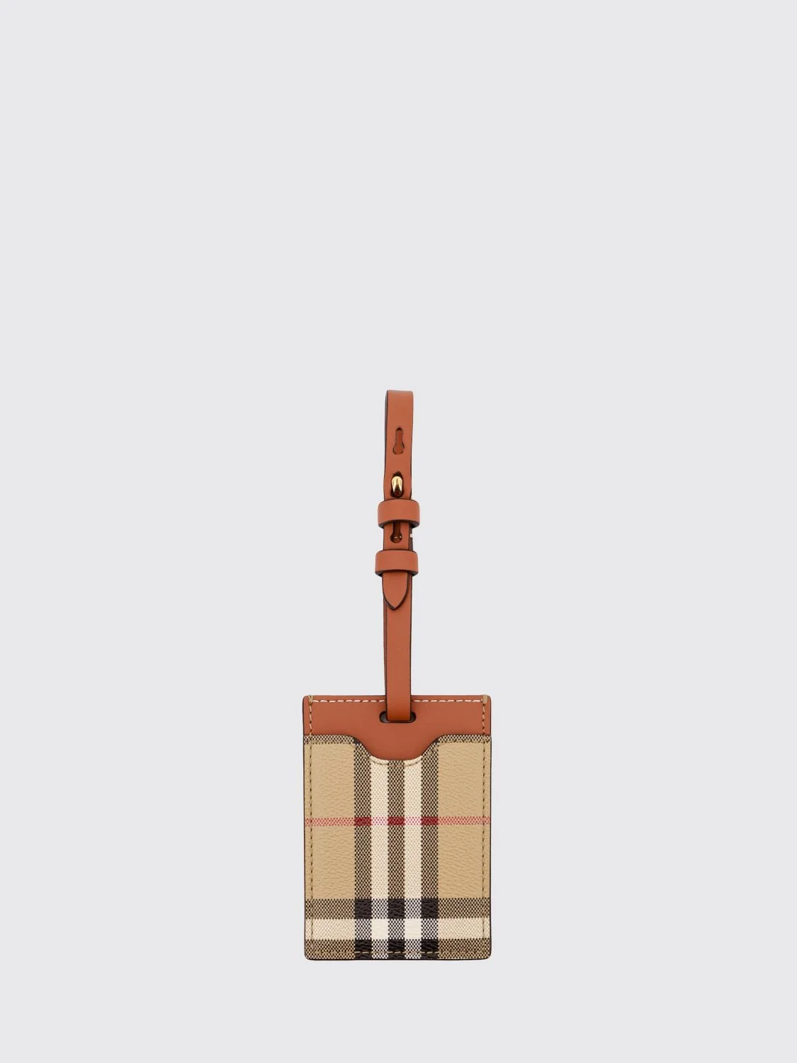 BURBERRY OS mini vintage check travel accessory with leather details